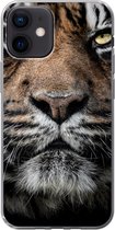 iPhone 12 hoesje - Tijger - Close up - Dier - Siliconen Telefoonhoesje