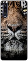 Geschikt voor Samsung Galaxy A50 hoesje - Tijger - Close up - Dier - Siliconen Telefoonhoesje