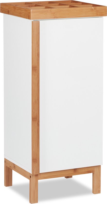Relaxdays Armoire de salle de bain commode salle de bain bambou meuble