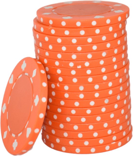 Afbeelding van het spel Dice poker chips oranje
