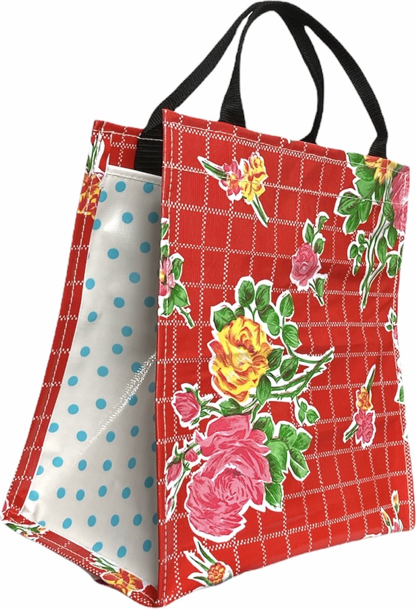 Atelier Du Baj Shopper van Mexicaans tafelzeil rosedal red