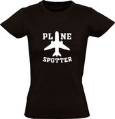 Plane Spotter | Dames T-shirt | Zwart | Vliegtuig Spotten