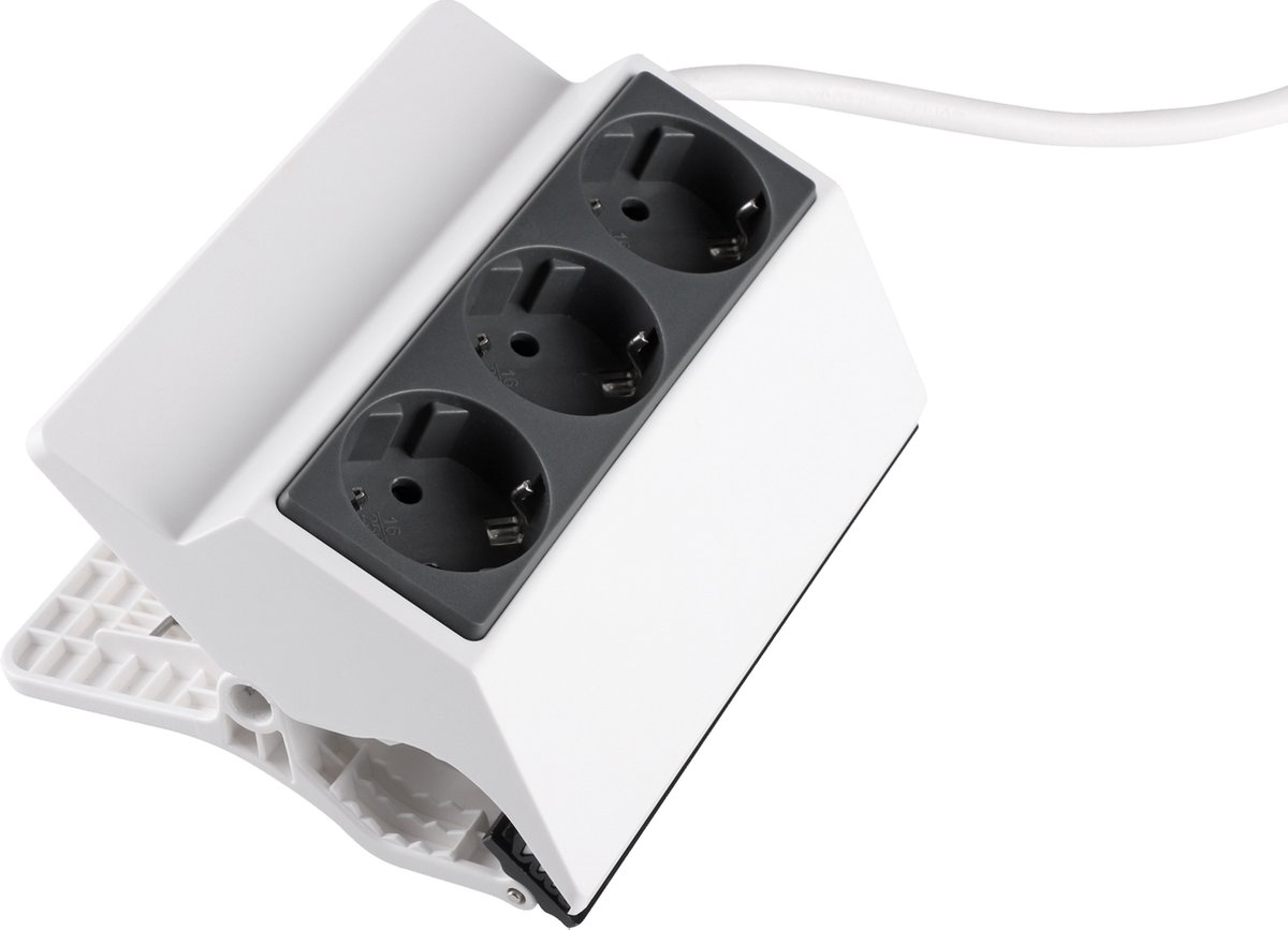 CHACON Rallonge électrique 3m avec fiche plate blanc - Électricité