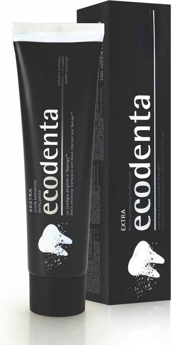 Goedkoopste 4x Ecodenta Tandpasta Extra Whitening Black Houtskool 100 ml