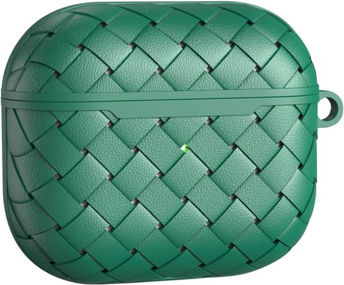 By Qubix - AirPods 3 hoesje - TPU - Woven series - Groen