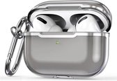 AirPods hoesjes van By Qubix - AirPods Pro hoesje - TPU - Split series - Zwart + Zilver (transparant)