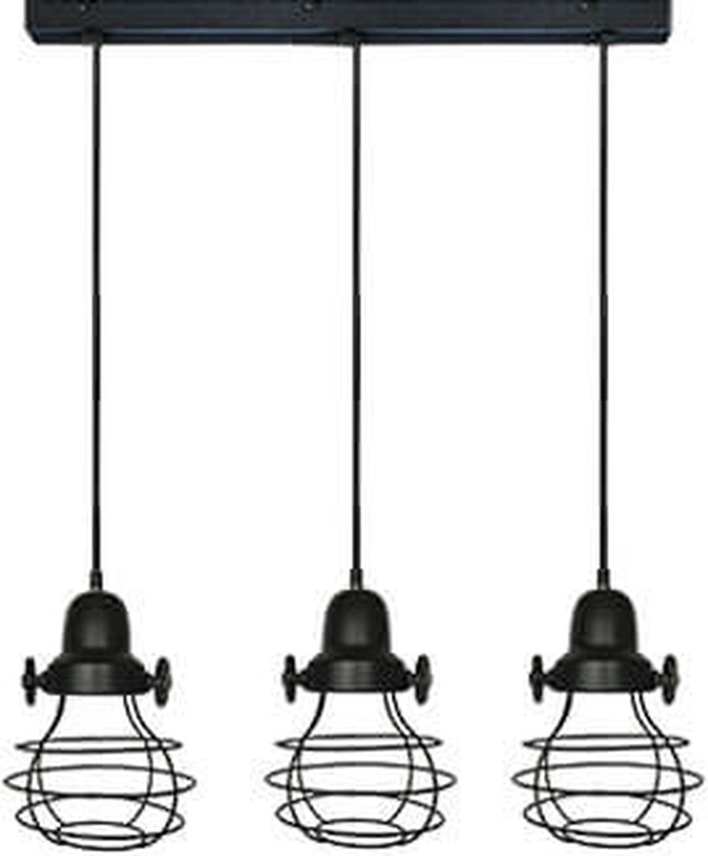 Hanglamp - unieke verlichting - 3 spot - gloeilamp model - trendy - H120cm