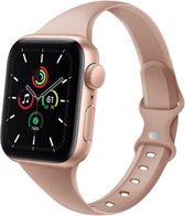 Compatible apple watch bandjes - By Qubix - Sportbandje Slim Fit - Cappuccino - Geschikt voor Apple Watch 42mm / 44mm / 45mm - Apple watch series 3/4/5/6/7