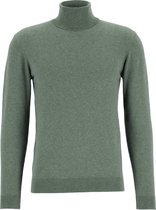 Michaelis heren trui katoenmengsel - slim fit met col - groen -  Maat: M