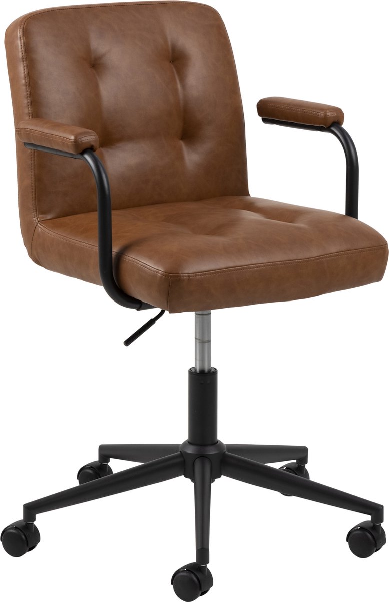 Giga Living Bureaustoel Vestad - PU Leer - Draaibaar - 59x56x88,5cm