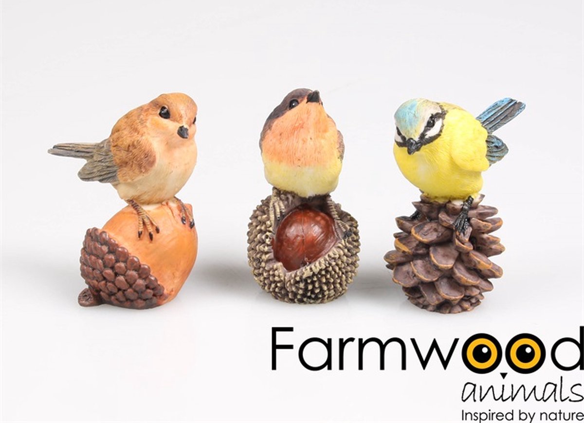 Farmwood Animals Tuinbeeld Vogel op noot 5x3x6 cm (1 stuk) assorti