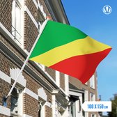 vlag Congo-Brazzaville (Republiek Congo) 100x150cm - Spunpoly