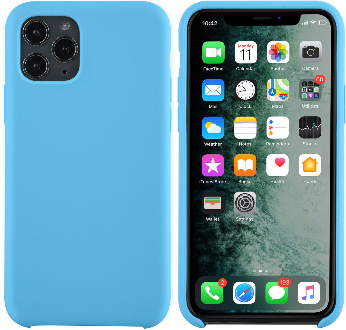 Apple iPhone 11 Pro Lichtblauw Backcover hoesje - silicone