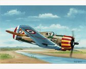 Thijs Postma - TP Aviation Art - Poster - Franse Curtiss P-36 Boven Senegal - 40x50cm