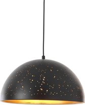 MEO Pizzo Hanglamp - Eetkamer & Woonkamer Lamp - Metalen Kap - Decoratief Lichtpatroon - Zwart/ Goud