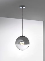 MEO Erice Hanglamp - Glazen Bol Met Chrome Afwerking - Atmosferische verlichting - Zilver