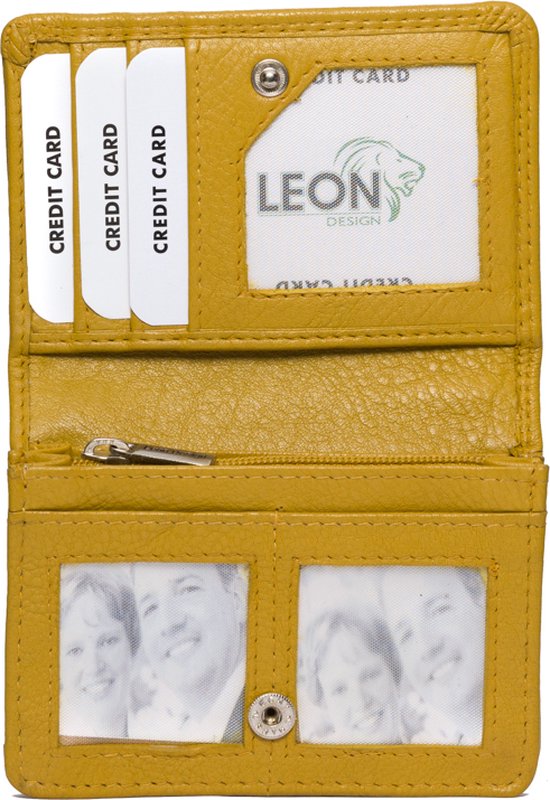 LeonDesign - 16-W02C1414 -02 - femme - portefeuille - jaune - cuir