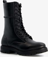 Blue Box hoge dames veterboots - Zwart - Maat 38