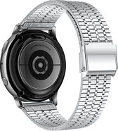 Strap-it Luxe stalen bandje 20mm - smartwatch bandje geschikt voor Samsung Galaxy Watch 42mm / Active / Active2 / Galaxy Watch 3 41mm / Gear Sport - Huawei Watch GT 2 / GT 3 42mm / GT 3 Pro 43mm - zilver