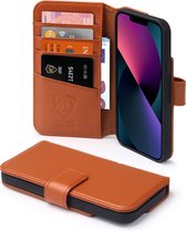 iPhone 13 Hoesje - Luxe MobyDefend Wallet Bookcase - Lichtbruin - GSM Hoesje - Telefoonhoesje Geschikt Voor Apple iPhone 13