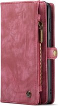 CaseMe 2-in-1 Samsung Galaxy S21 FE Hoesje Book Case Back Cover Rood