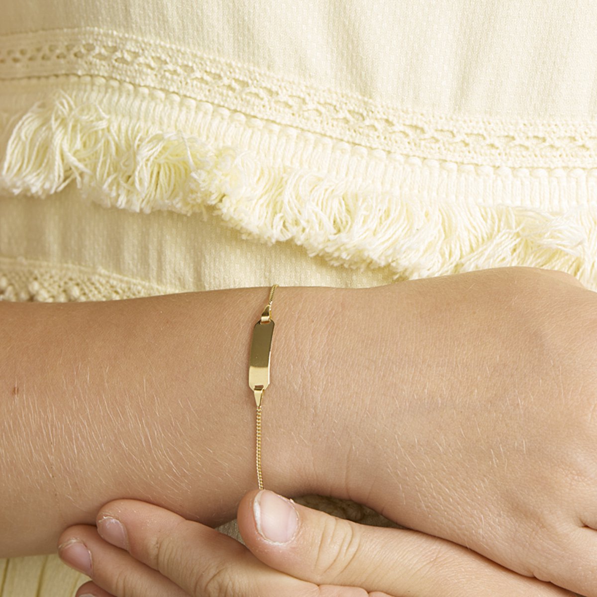 Graveerarmband Gourmette 4-zijdes Geslepen Plaat 5 Mm