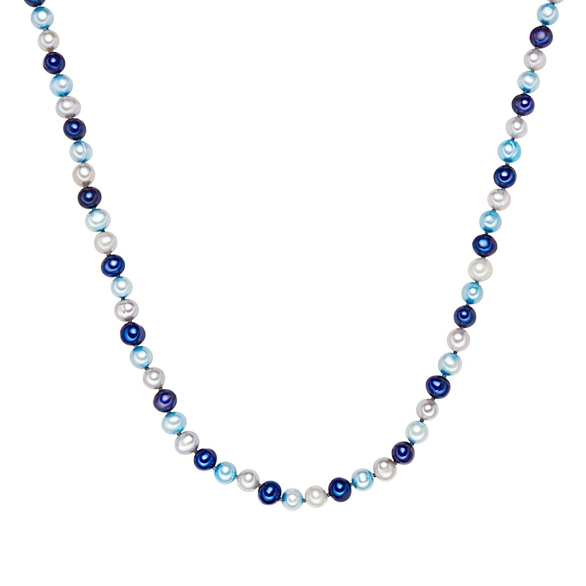 Valero Pearls Parel ketting - 42,0 cm Base + 5,0 cm Verlengketting - 6,0 - 7,0 - Sterling zilver - zilver