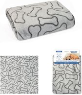 Nayeco Fleece Blanket with Embossed Bones in Brown  | 100