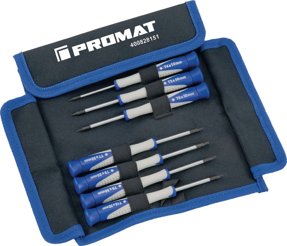 Promat 7-delige precisie schroeverdraaierset - torx