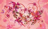 Abstract Art Flowers Heart Photo Wallcovering