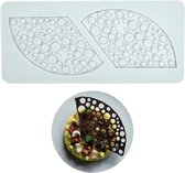Siliconen fondant kantmat, suikerambachtelijke afdrukvorm, eetbare cake, moleculaire keuken, decoratie, 2 gaten sector