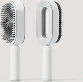 Fuzi Tools - Zelfreinigende Haarborstel - Anti Klit Haarbostel - Zelfreinigend - Wit - Geschikt Voor Alle Haartypes - Tiktok Trend