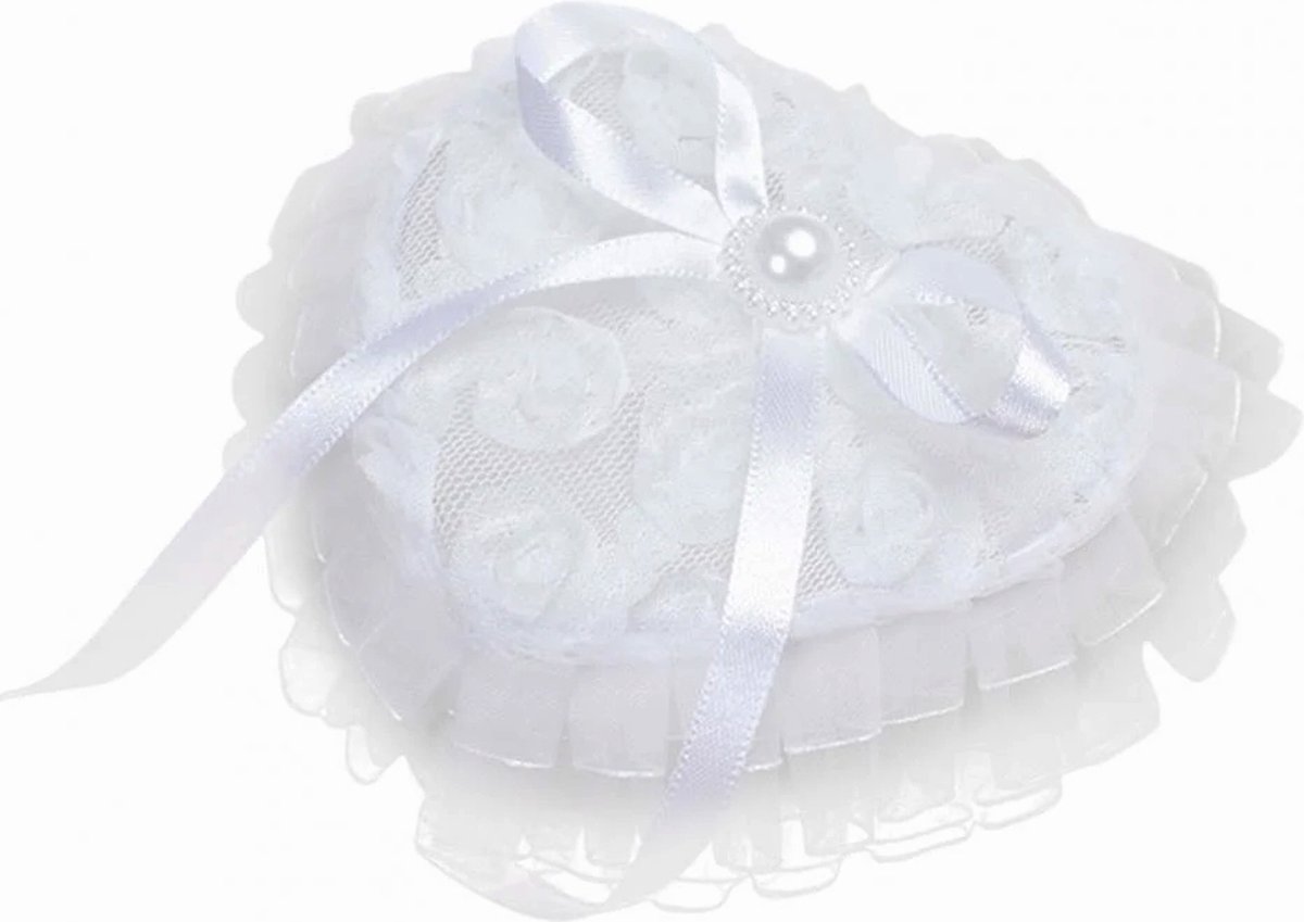 Hartvormige Ring Geschenkdoos - Perfect voor Bruiloft & Verjaardag - Draagbare Sieraden Organisator - Lichtgewicht Ketting & Broche Houder - Wit