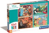 Clementoni - Disney Animals Legpuzzel - Kinderpuzzel - 4 Puzzels van 12 tot 24 Stukjes - 3-6 jaar