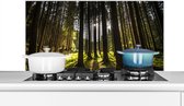 Spatscherm keuken 100x50 cm - Kookplaat achterwand Boom - Natuur - Zon - Bos - Muurbeschermer - Spatwand fornuis - Hoogwaardig aluminium