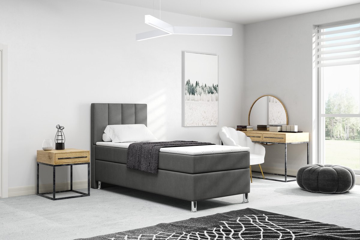 Meuba Home - Julio Boxspring - Antraciet - 90x200 - Binnen