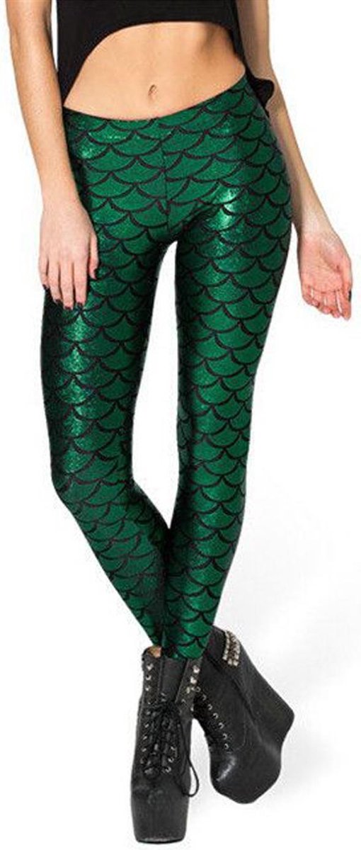 Zeemeermin kinder legging groen - maat 104-110 - kleine mermaid Ariel  schubben glitter... | bol.com