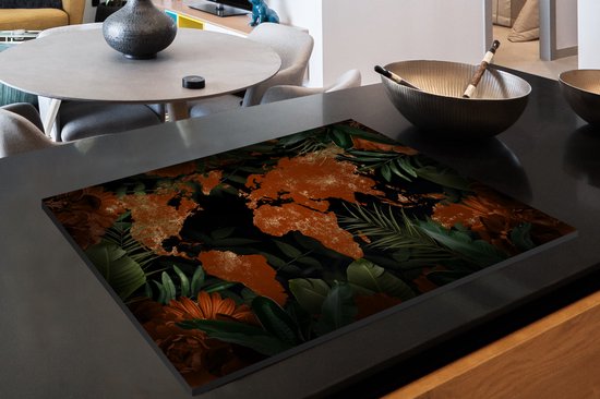 KitchenYeah® Inductie beschermer 77x51 cm - België - Stadskaart - Goud - Kaart