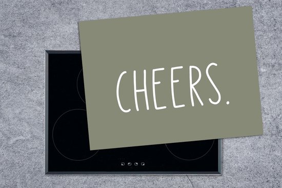 KitchenYeah® Inductie beschermer 70x52 cm - Quotes - Spreuken - Cheers - Keuken - Drinken - Kookplaataccessoires - Afdekplaat voor kookplaat - Inductiebeschermer - Inductiemat - Inductieplaat mat