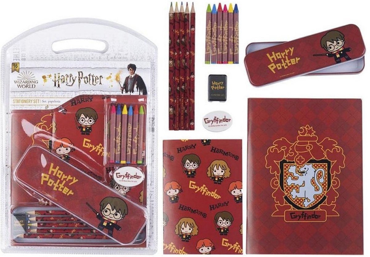 Schrijfset Harry Potter 16 Onderdelen Rood