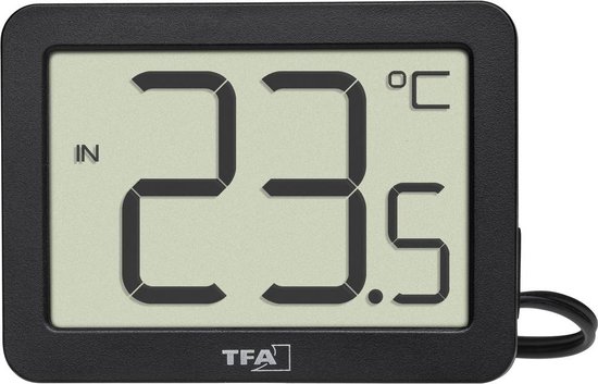 TFA Dostmann Digitales Innen-Außen-Thermometer Thermomètre noir