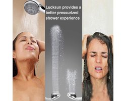 Lucksun Douchekop en slang, 7 modi Grote luxe douchekoppen met handdouche, hogedrukdouchekop en slangenset voor badkamer (150 cm)