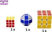 Happy Trendz® Snake Cube Puzzle Ruler Cube is een geweldig 3-in-1 product dat zowel leuk als kostenefficiënt is - 3 Cubes in 1 Cadeau Set