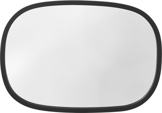 Spiegel Copertino - Hangspiegel - 70x50cm - Mat Zwart - Afgeronde Randen - Stijlvolle Spiegel
