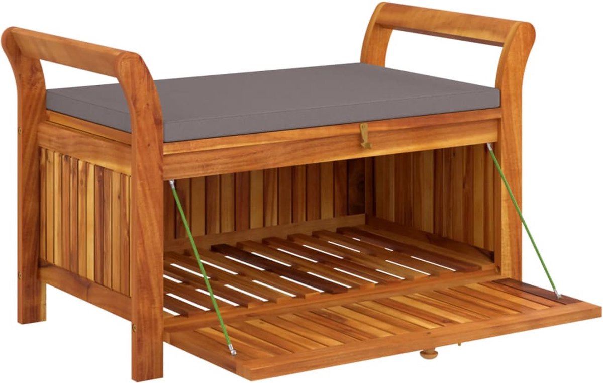 vidaXL Banc de rangement de jardin avec coussin 91 cm Bois d'acacia