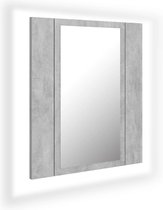 vidaXL - Badkamerkast - met - spiegel - en - LED - 40x12x45 - cm - acryl - betongrijs