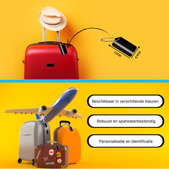 Etiquette pour votre Valise - Etiquette valise - Etiquette bagage - Valise  - Aluminium... | bol