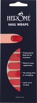 Herome Nail Wraps Rouge - Stickers pour ongles - Nail Art - Sans temps de séchage - 2x10 stickers