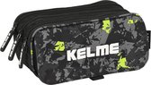 Pennenetui met 3 vakken Kelme Jungle Zwart Grijs Limoen (21,5 x 10 x 8 cm)