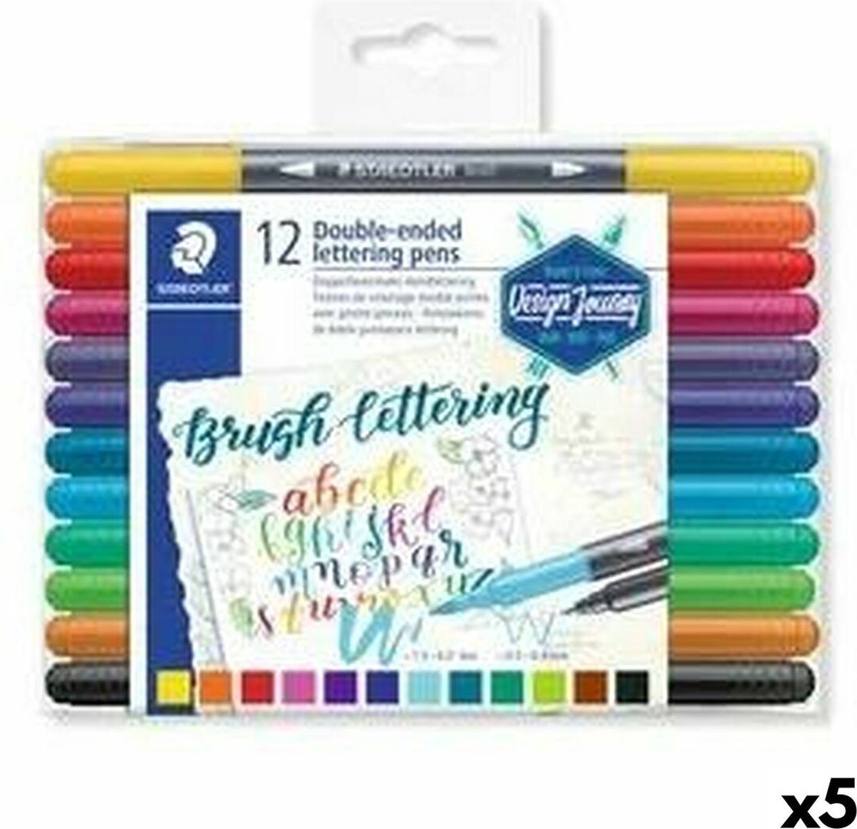 STAEDTLER Set Viltstiften Lettering Dubbelzijdig (5 Stuks)